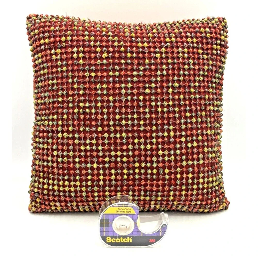 Dransfield & Ross New‎ York French Knot Pillow Silk Velvet Boutique Autumn Spice